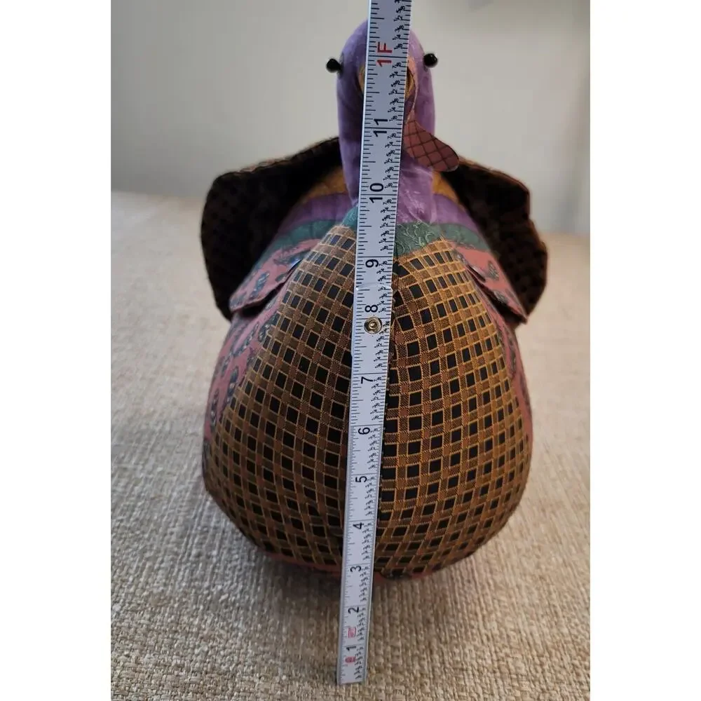 Stuffed Fabric Turkey Centerpiece Thanksgiving Fall Autumn Decor Farmhouse Plush